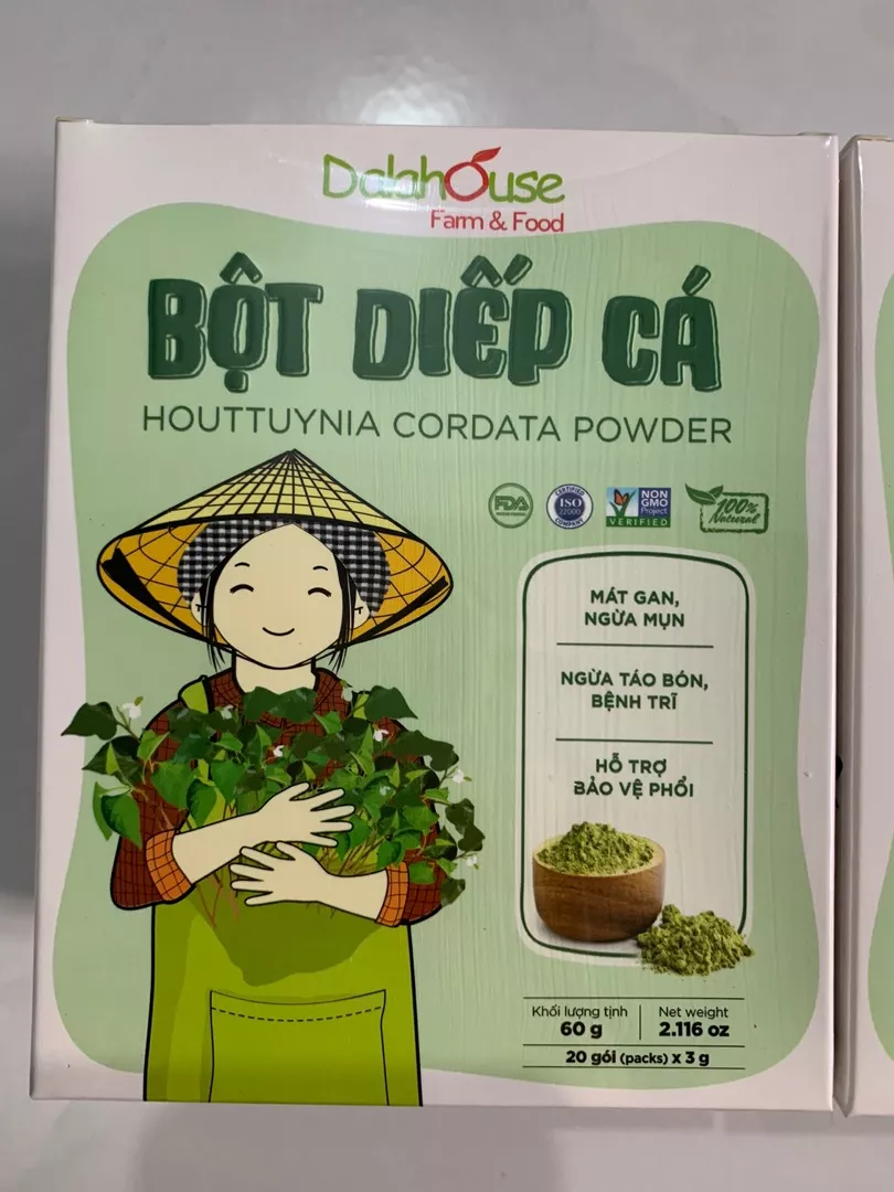 Bột Diếp Cá Nguyên Chất Sấy Lạnh Dalahouse - Bột Thực Phẩm Khô Hỗ Trợ Tiêu Hóa, Giảm Nhiệt, 50g, 120g