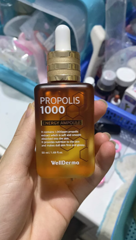 Serum keo ong phục hồi và sáng da Wellderma Propolis 1000 Energy Ampoule 50ml - Dưỡng ẩm, trẻ hóa, cải thiện nếp nhăn hiệu quả