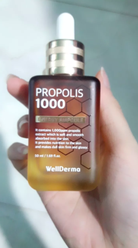 Serum keo ong phục hồi và sáng da Wellderma Propolis 1000 Energy Ampoule 50ml - Dưỡng ẩm, trẻ hóa, cải thiện nếp nhăn hiệu quả