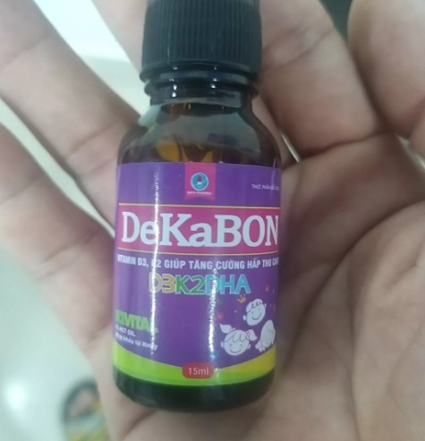 Vitamin D3K2 DHA Dekabon dạng giọt - Thực phẩm bổ sung vitamin cho trẻ sơ sinh, hỗ trợ phát triển xương, tăng hấp thu canxi, 15ml