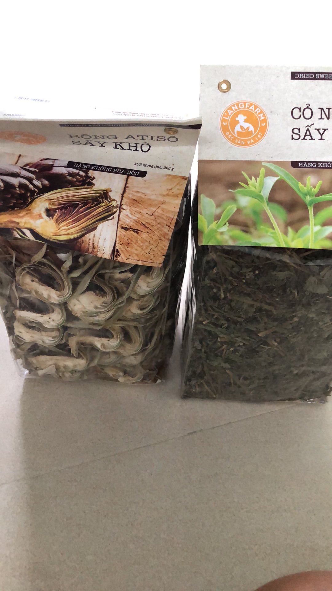 Combo 2 Bịch Cỏ Ngọt Sấy Khô L'angfarm (225g x 2) - Thảo Mộc Tự Nhiên Hỗ Trợ Giải Khát và Làm Đẹp Da