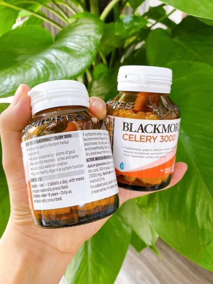 Viên uống Blackmores Celery 3000mg - Hỗ trợ điều trị gout, chiết xuất cần tây tự nhiên, 50 viên, chính hãng Úc
