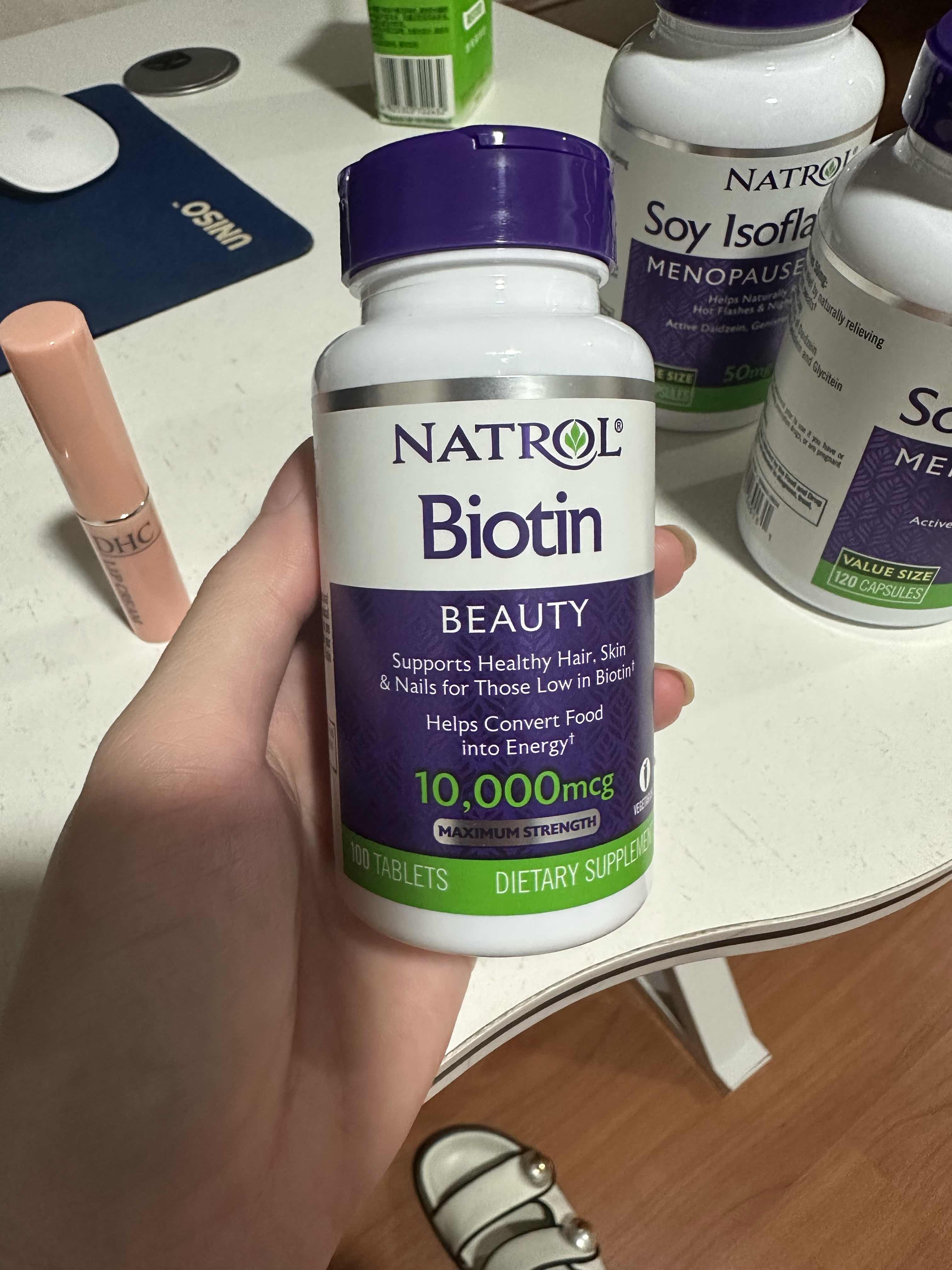 Viên Uống Mọc Tóc Natrol Biotin 10000 mcg Mỹ - Hỗ Trợ Rụng Tóc, Tóc Khỏe Mạnh, 100 Viên, Vitamin B7 Hữu Ích