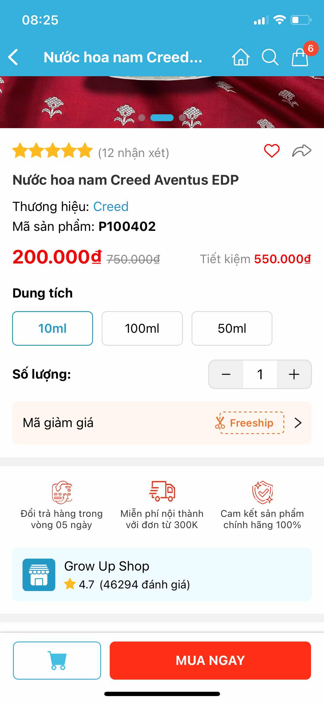 Nước hoa Creed Aventus 10ml - Hương Dứa Nướng Sang Trọng, Đẳng Cấp Vương Giả, Phù Hợp Cho Nam Giới