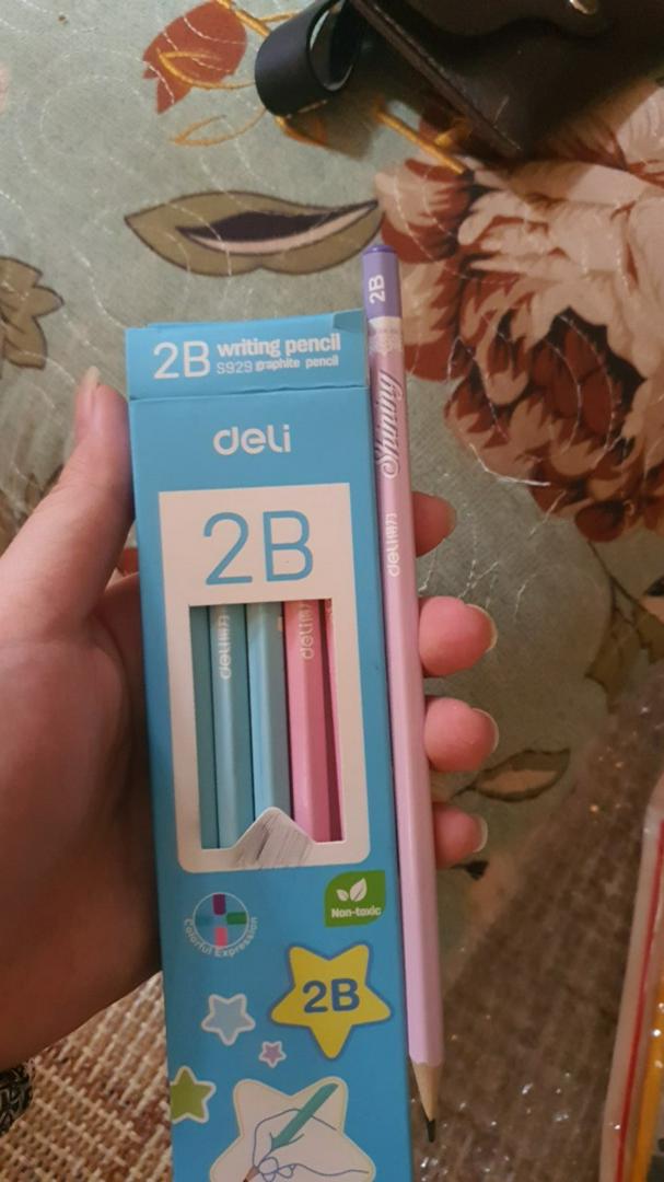 Hộp 12 Bút Chì 2B Deli Màu Macaron Dễ Thương - Bút Vẽ Chất Lượng Cao Cho Học Sinh, Nghệ Sĩ, Họa Sĩ