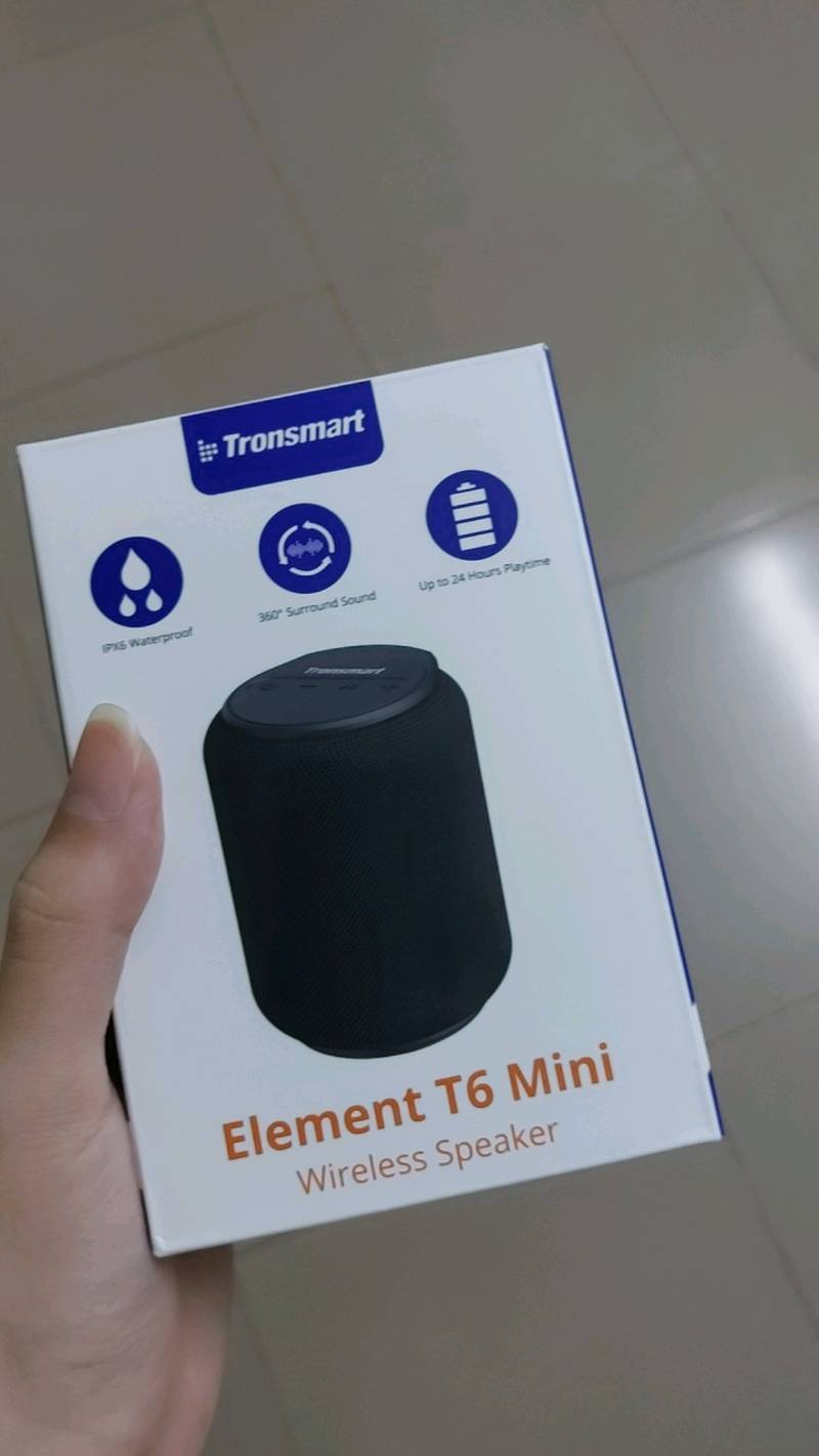 Loa Bluetooth 5.0 Tronsmart Element T6 Mini - Thiết kế nhỏ gọn, Chống nước IPX6, Âm thanh 360 sống động, Dùng cho dã ngoại và tiệc tùng