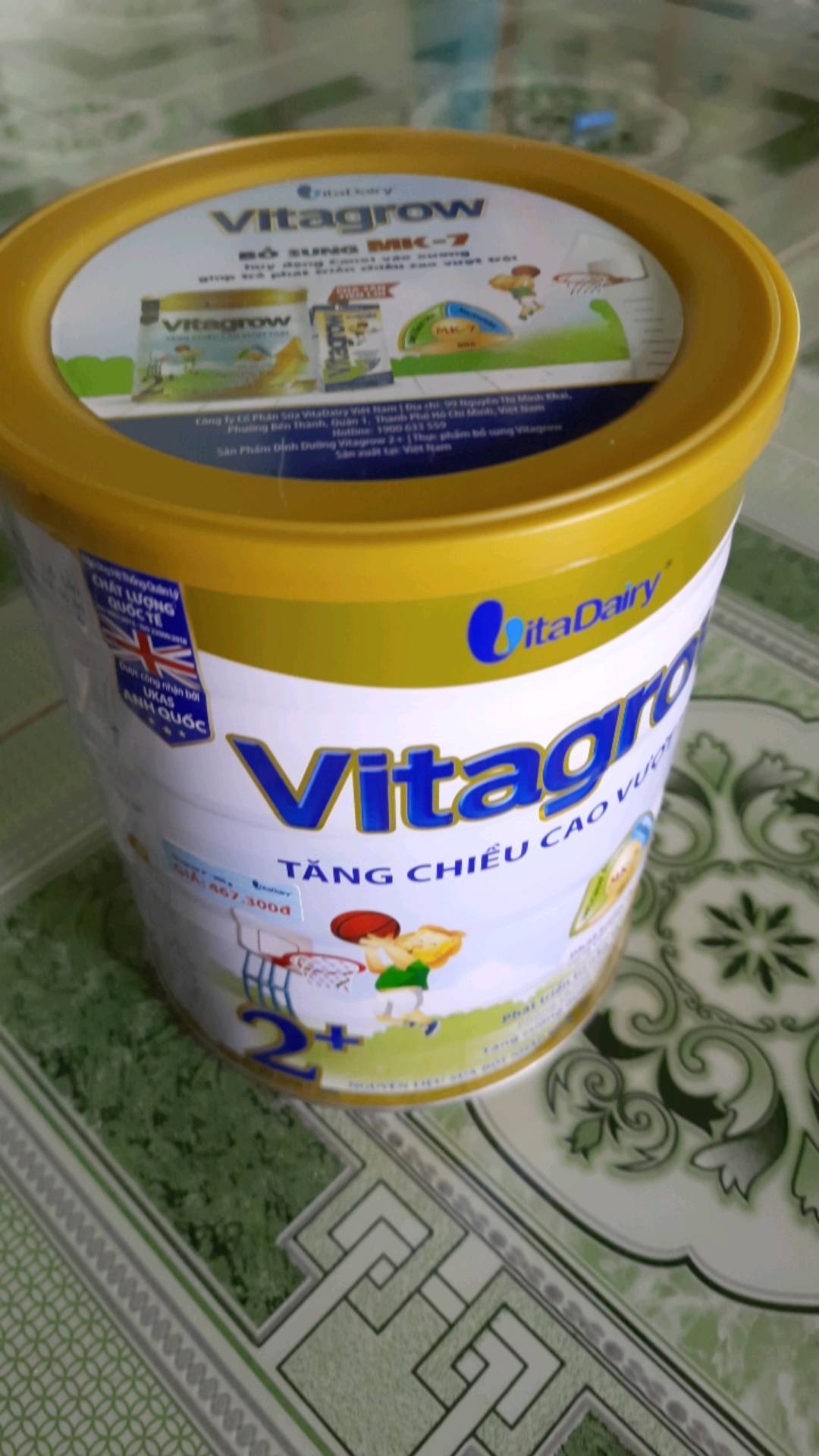 Sữa VitaGrow 2+ 900g - Hỗ trợ tăng chiều cao và cân nặng tối ưu cho trẻ từ 2 tuổi, bổ sung Canxi, DHA, Vitamin và MK7.