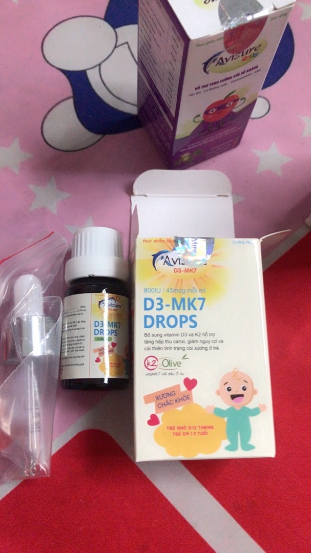 Vitamin D3 K2 MK7 Avisure - Giọt bổ sung tăng chiều cao cho bé từ 0 tháng tuổi, hỗ trợ hệ xương và răng chắc khỏe
