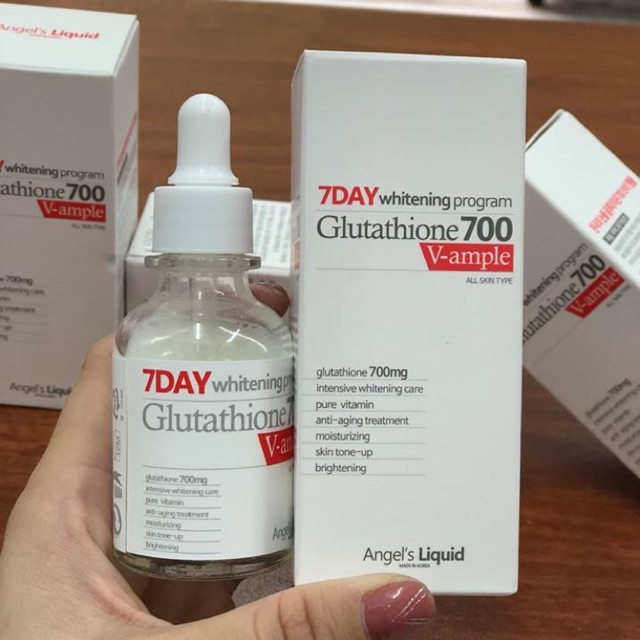 Serum Trắng Da Angel's Liquid 7day Whitening Program Glutathione 700 V-ampoule 30ml - Hỗ Trợ Giảm Nám Và Tàn Nhang, Dưỡng Sáng Da