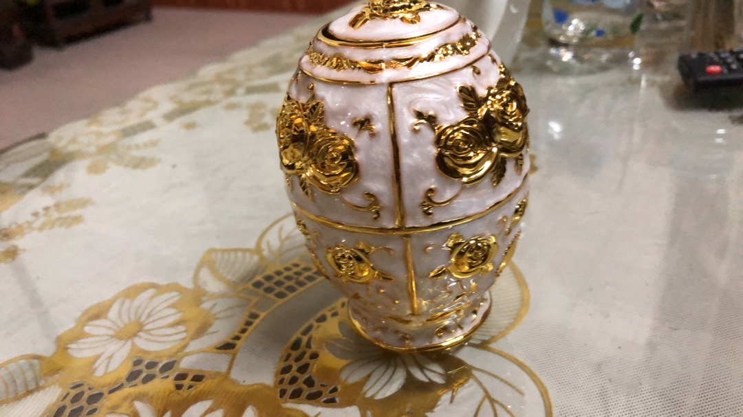 Lọ Đựng Tăm Hoàng Kim Hình Quả Trứng - Thiết Kế Tân Cổ Điển Sang Trọng - Trang Trí Bàn Ăn Hiện Đại
