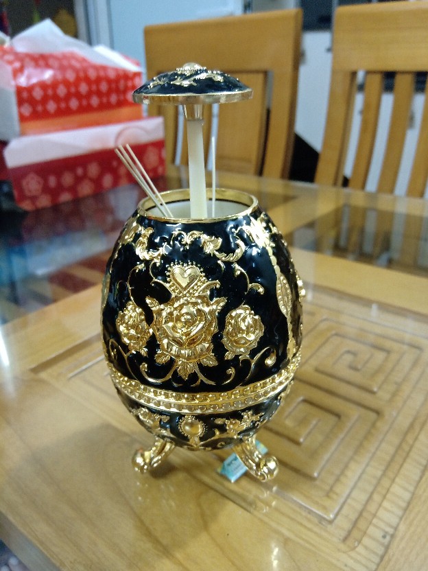 Lọ Đựng Tăm Hoàng Kim Hình Quả Trứng - Thiết Kế Tân Cổ Điển Sang Trọng - Trang Trí Bàn Ăn Hiện Đại