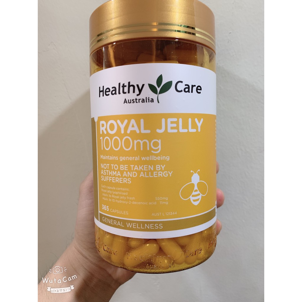 Sữa Ong Chúa Royal Jelly 1000mg Healthy Care Úc - Viên Uống Bổ Sung Dinh Dưỡng Làm Đẹp Da và Tăng Cường Sức Khỏe 365 Viên