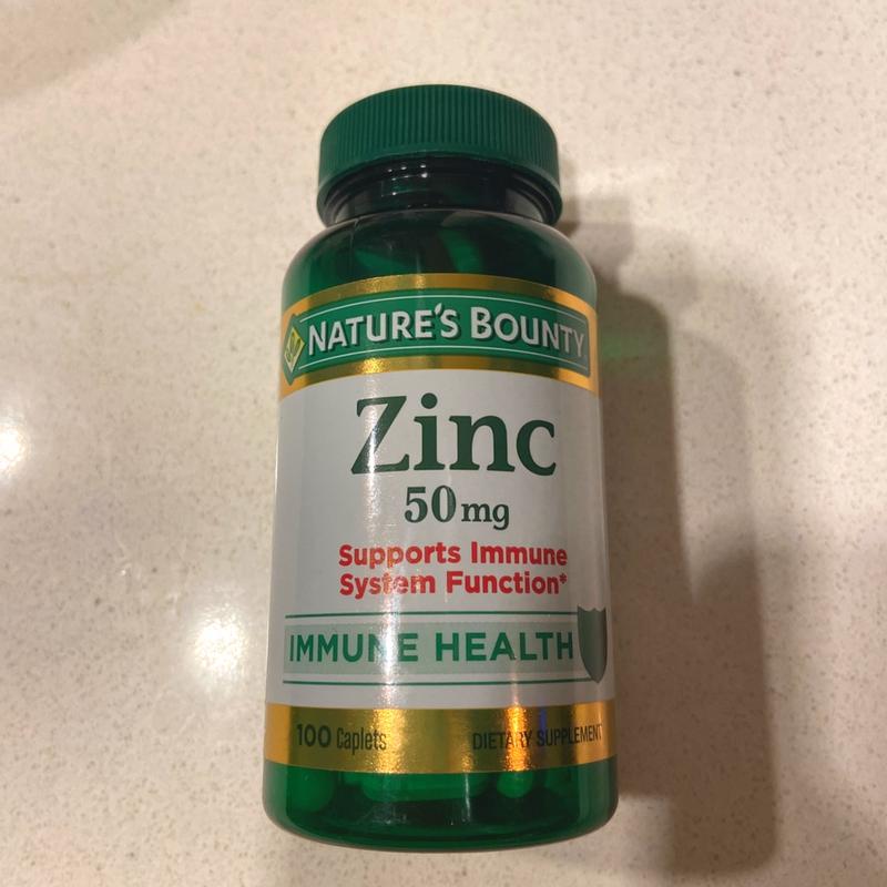 Viên kẽm Nature's Bounty Zinc 50mg 100 viên - Bổ sung khoáng chất hỗ trợ miễn dịch và sức khỏe cho nam giới, chất lượng Mỹ