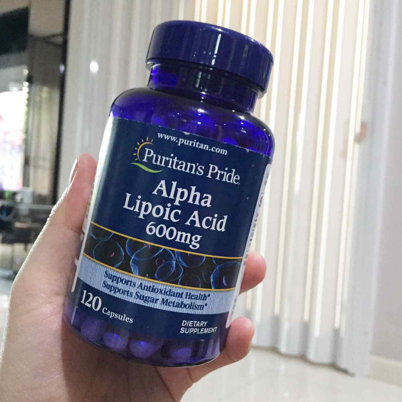 Viên uống bổ sung Alpha Lipoic Acid 600mg Puritan's Pride - Hỗ trợ sức khỏe trí não và làm đẹp da hiệu quả