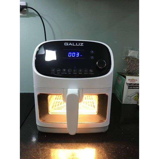Nồi Chiên Không Dầu Điện Tử Galuz G-65 Đa Năng 5.5L - Thiết Kế Kính Cường Lực, 8 Chế Độ Nấu, Dùng Cho 4-8 Người