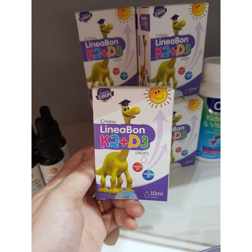 Vitamin D3 + K2 LineaBon 10ml - Hỗ trợ hấp thu canxi, phát triển chiều cao cho trẻ sơ sinh và trẻ nhỏ, sản phẩm chính hãng từ Châu Âu
