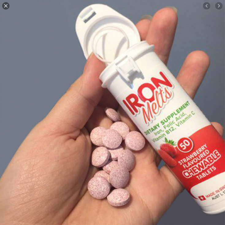 Viên Ngậm Bổ Sung Sắt Iron Melts - Hỗ Trợ Acid Folic, Vitamin B12 & C - Giúp Tăng Cường Sức Khỏe, Dễ Sử Dụng, Hộp 50 Viên