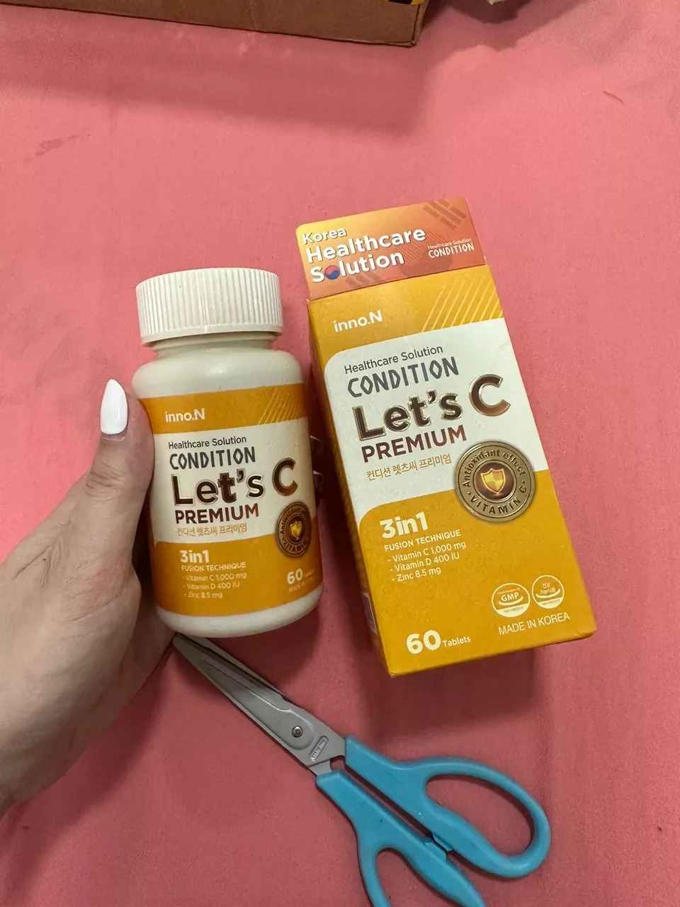 Viên uống Inno.N Condition Let's C Premium - Bổ sung Vitamin C, D và Kẽm Tăng Đề Kháng, Hỗ Trợ Sức Khỏe Tổng Quát, Hộp 60 Viên