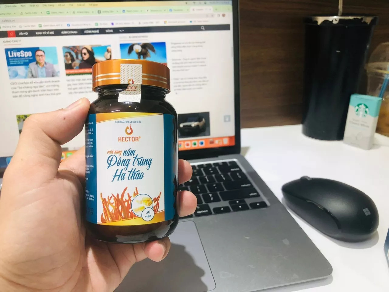 Viên Đông Trùng Hạ Thảo Hector Nguyên Chất Hộp 30 Viên - Tăng Cường Sinh Lực, Hỗ Trợ Tim Mạch và Đường Hô Hấp