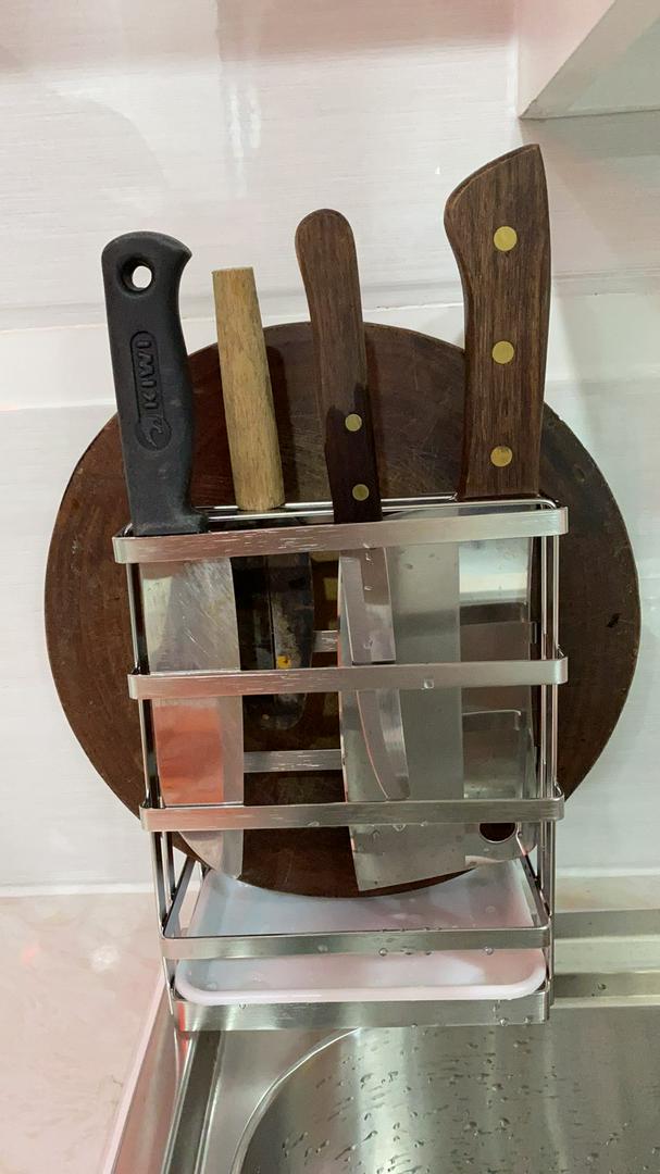 Kệ Để Dao và Thớt Inox 2 Ngăn Hobby DD2N - Có Khay Hứng Nước Tiện Dụng Cho Nhà Bếp