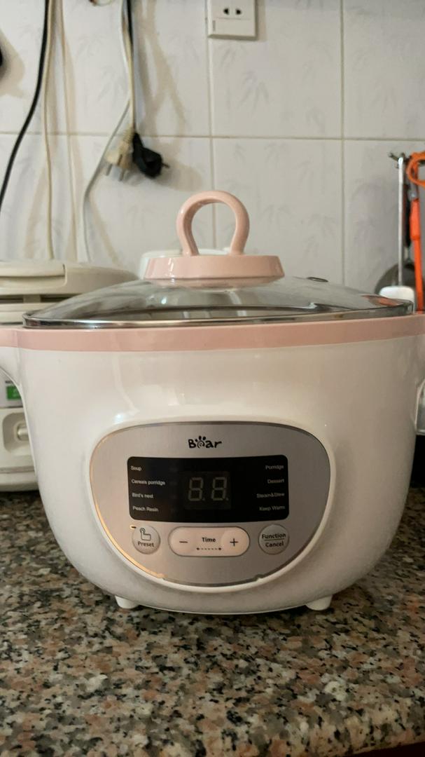Nồi Nấu Chậm 1.6L Bear SUBE002 Kèm 3 Thố & Lồng Hấp - Thông Minh Hẹn Giờ, Nấu Cháo, Hấp Tiện Lợi Cho Bé