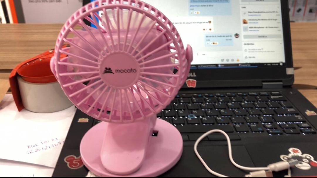 Quạt Sạc Tích Điện Mini Mocato Air M503 - Quạt Xoay 720 Độ, 3 Chế Độ Gió, Di Động Dễ Dàng, Pin 3200mAh, Giải Nhiệt Mùa Hè