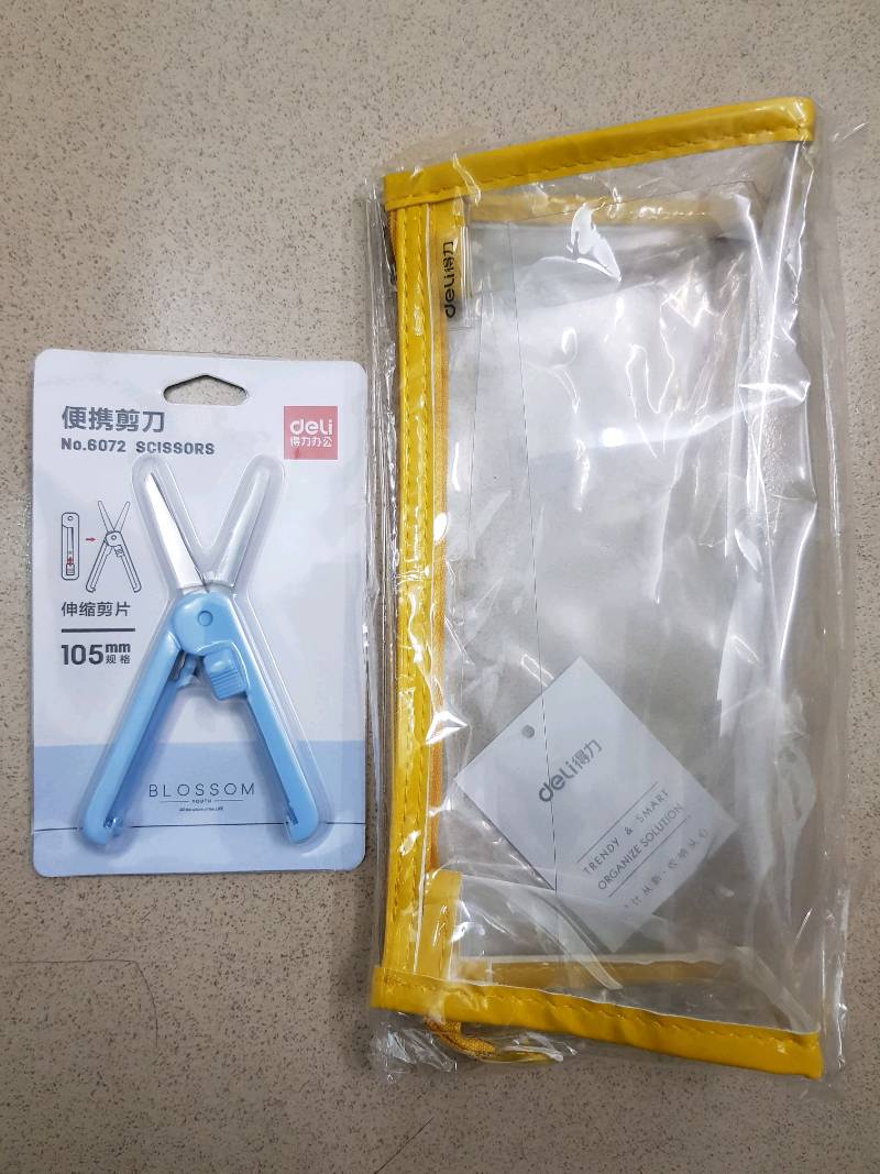Túi đựng bút trong suốt Deli 67027 - Túi đa năng cho đồ dùng học tập và mỹ phẩm, kích thước 235x55x105mm, tiện lợi khi du lịch