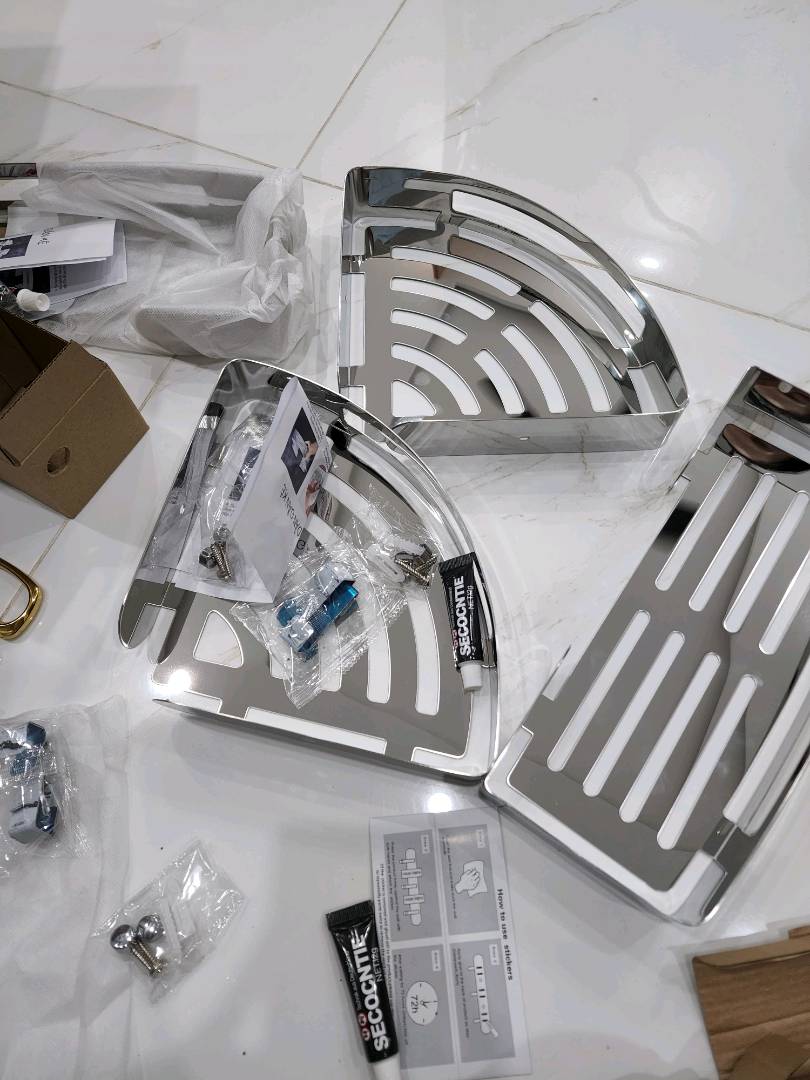 Kệ Góc Dán Tường Inox Hobby Đa Năng - Nội Thất Tiện Lợi Cho Nhà Bếp và Phòng Tắm, Chất Liệu Inox Cao Cấp Siêu Bền