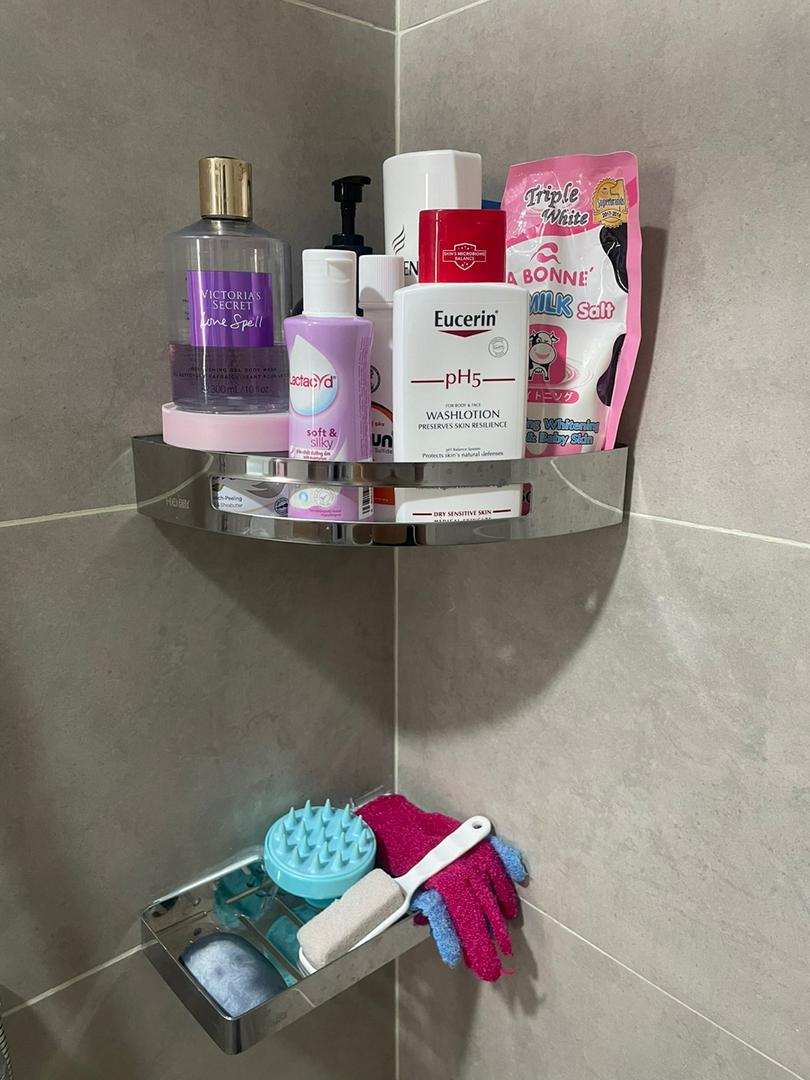 Kệ Góc Dán Tường Inox Hobby Đa Năng - Nội Thất Tiện Lợi Cho Nhà Bếp và Phòng Tắm, Chất Liệu Inox Cao Cấp Siêu Bền