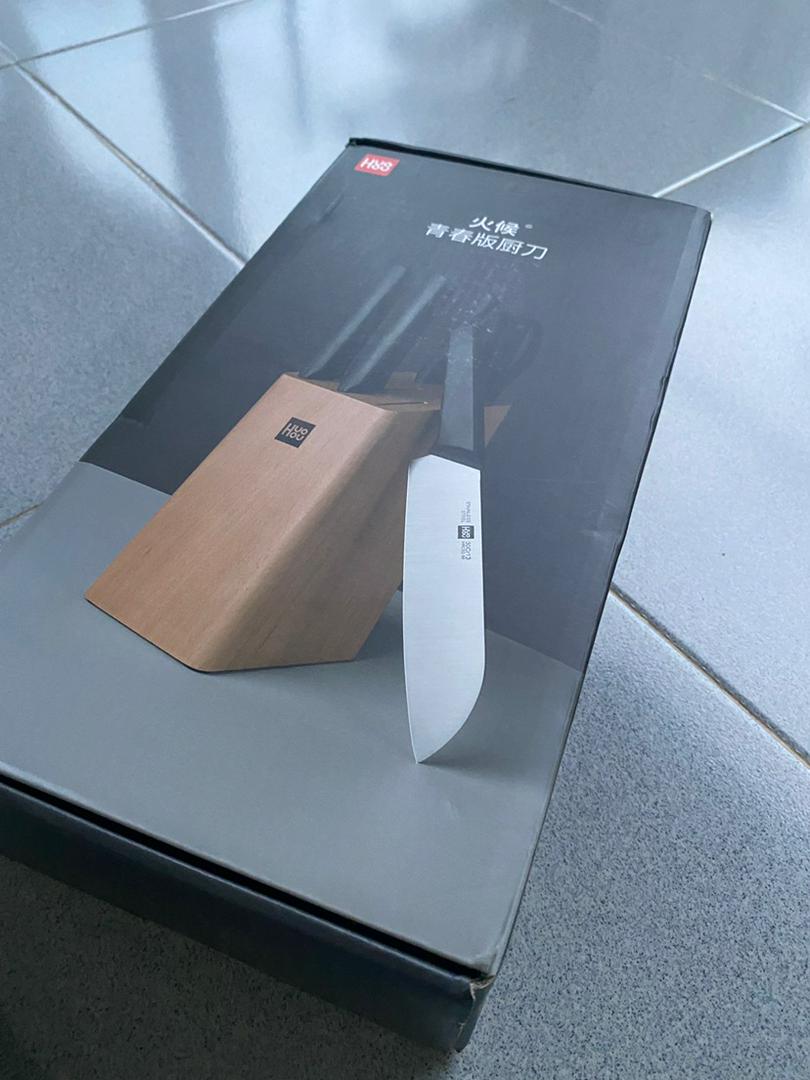 Bộ dao làm bếp 6 món Xiaomi HuoHou HU0057 - Thép không gỉ sắc bén kèm khay gỗ tiện lợi cho bếp nhà bạn
