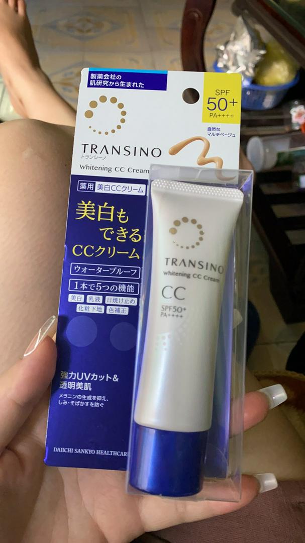 Kem Trang Điểm Chống Nắng Transino Whitening CC Cream SPF50+ PA++++ - Lớp Nền Hoàn Hảo, Dưỡng Trắng, Mờ Nám, Tán Nhang, Tiện Lợi 30g
