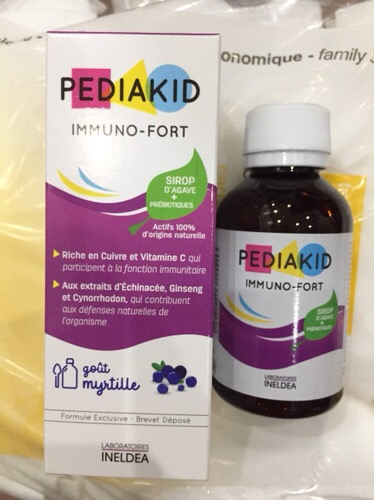 Siro Pediakid Immuno - Fort 125ml Tăng Cường Miễn Dịch Cho Bé, BỔ SUNG Vitamin C, Hương Vị Việt Quất, Đến Từ Pháp