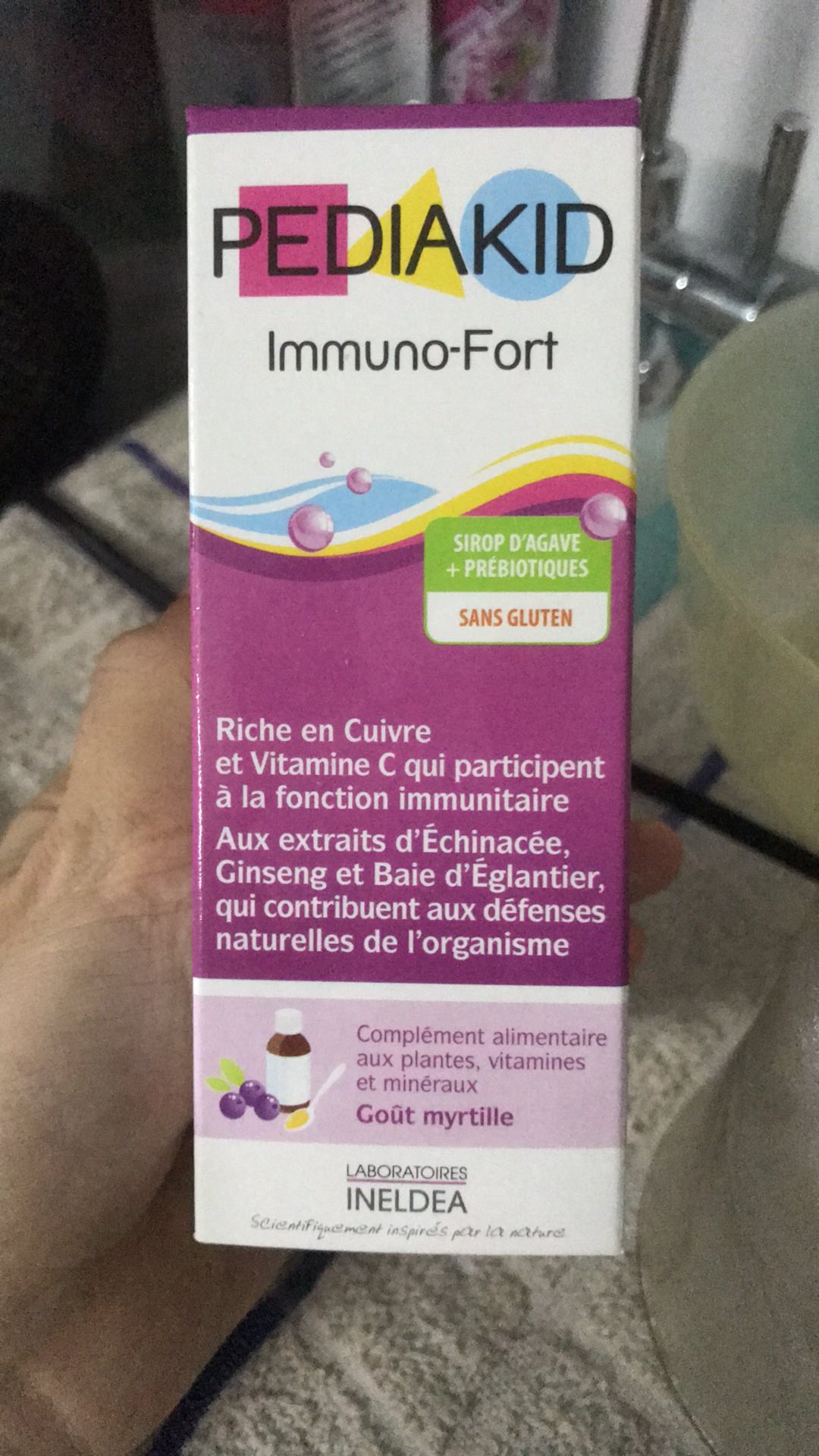 Siro Pediakid Immuno - Fort 125ml Tăng Cường Miễn Dịch Cho Bé, BỔ SUNG Vitamin C, Hương Vị Việt Quất, Đến Từ Pháp