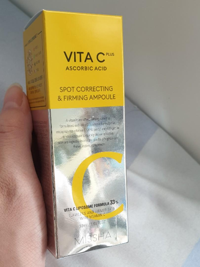 Tinh Chất Missha Vita C Plus Spot Correcting & Firming Ampoule - Serum Vitamin C Dưỡng Trắng, Làm Mờ Vết Thâm, Săn Chắc Da 40ml