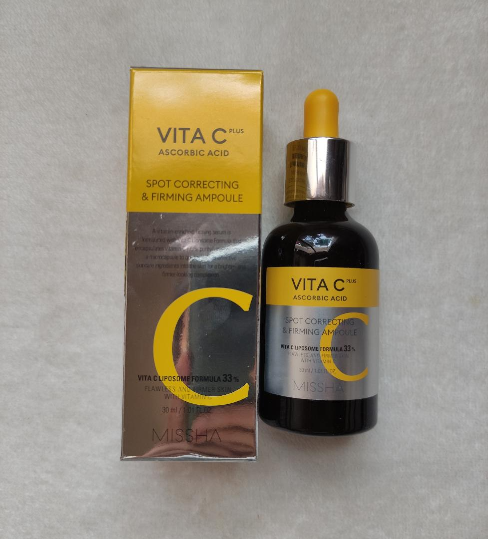 Tinh Chất Missha Vita C Plus Spot Correcting & Firming Ampoule - Serum Vitamin C Dưỡng Trắng, Làm Mờ Vết Thâm, Săn Chắc Da 40ml