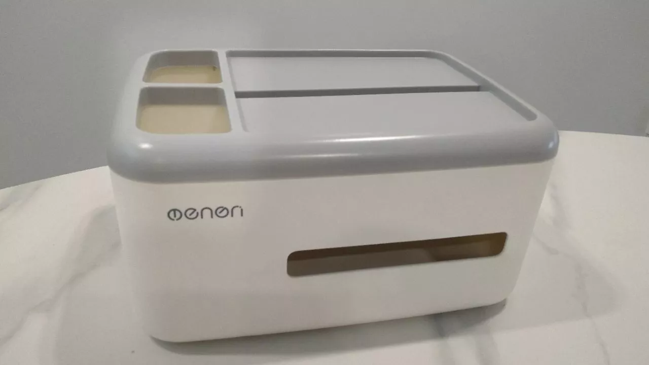 Hộp đựng khăn giấy để bàn OENON HG318 - Thiết kế hiện đại, nhựa ABS, 2 ngăn lớn và 2 ngăn nhỏ, tiện lợi cho gia đình và văn phòng