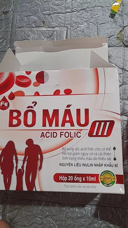 Siro Bổ Máu III - Hỗ trợ Bổ Sung Sắt và Acid Folic cho Cơ Thể, Tăng Tạo Máu, Giảm Thiếu Máu - Hộp 20 Ống 10ml