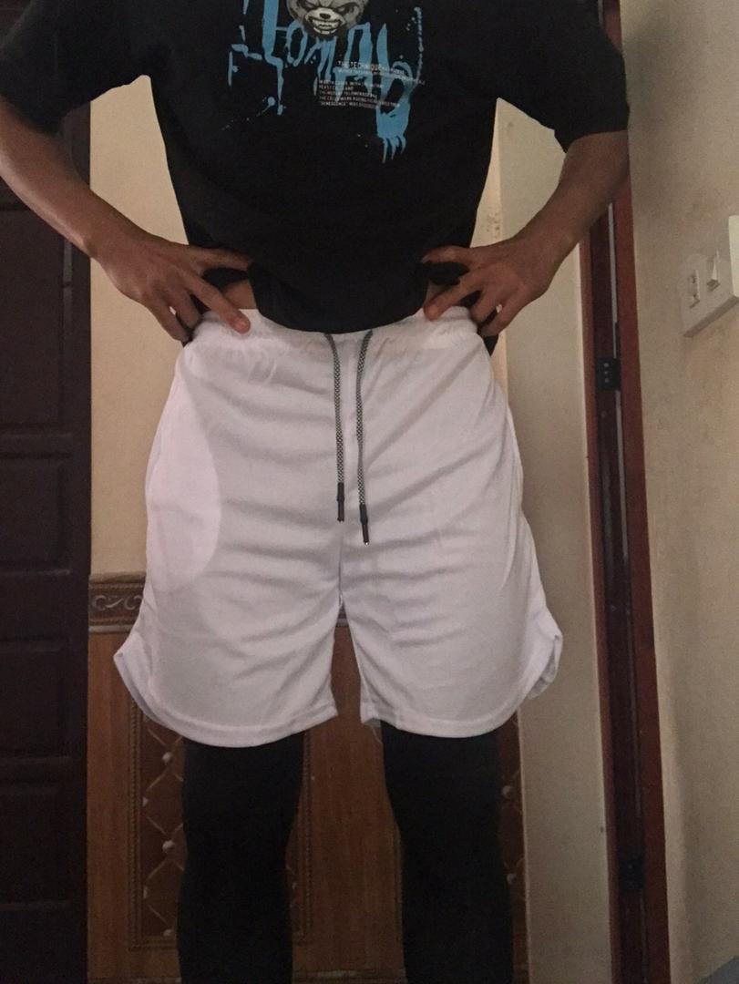 Quần Đùi Tập Gym Nam Có Lót Legging Thể Thao - Chất Liệu Cotton, Polyester, Đen Camo, Tiện Lợi Với Túi Khóa Kéo