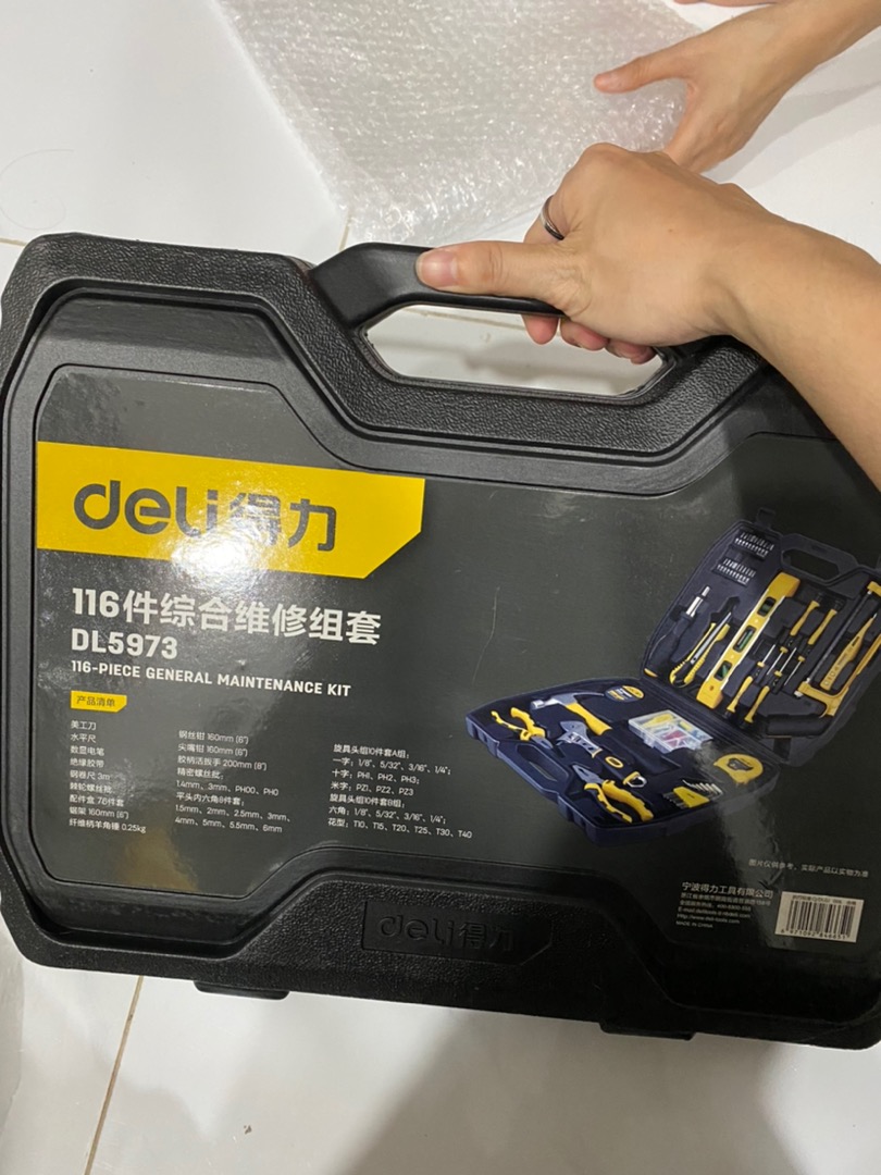 Bộ Dụng Cụ Sửa Đồ Đa Năng 116 Chi Tiết Deli DL5973 - Bộ Sản Phẩm Hữu Ích Cho Mọi Gia Đình, Tiện Lợi Và Đầy Đủ Phụ Kiện