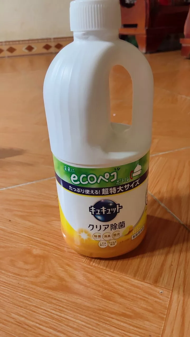 Nước Rửa Chén Bát Đậm Đặc KAO Kyukyuto 1250ml - Tiêu Diệt Khuẩn, Sạch Bóng, Hương Bạc Hà, Dùng Cho Chén Đĩa, Dụng Cụ Nấu Ăn