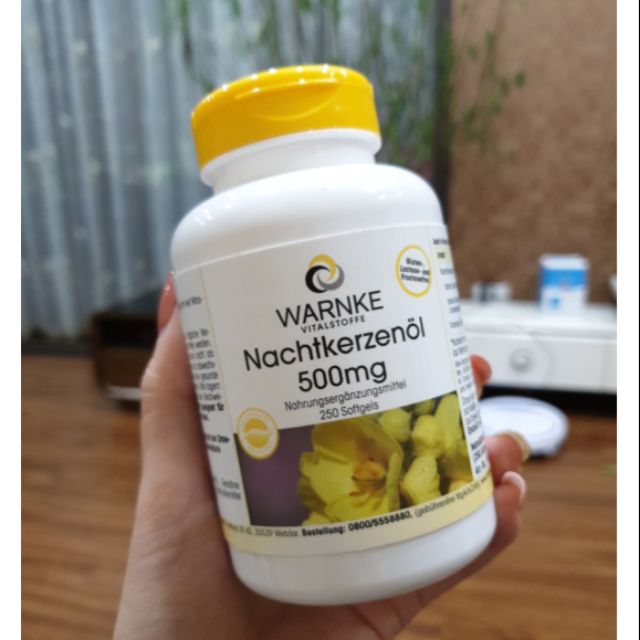 Viên uống tinh dầu hoa anh thảo Warnke Nachtkerzenol 500mg - Hỗ trợ làm đẹp da, cân bằng nội tiết, giảm nám da cho phụ nữ