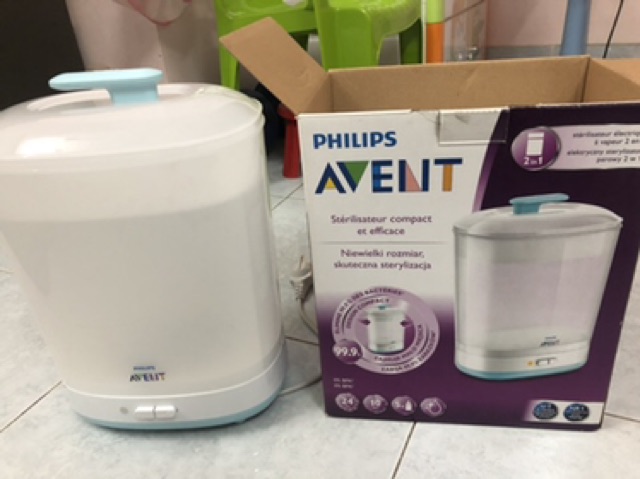Máy Tiệt Trùng Bình Sữa Avent 2 Trong 1 SCF922/03 - Tiêu Diệt 99,9% Vi Khuẩn, Thiết Kế Thông Minh, Tiện Lợi Cho Mẹ Và Bé