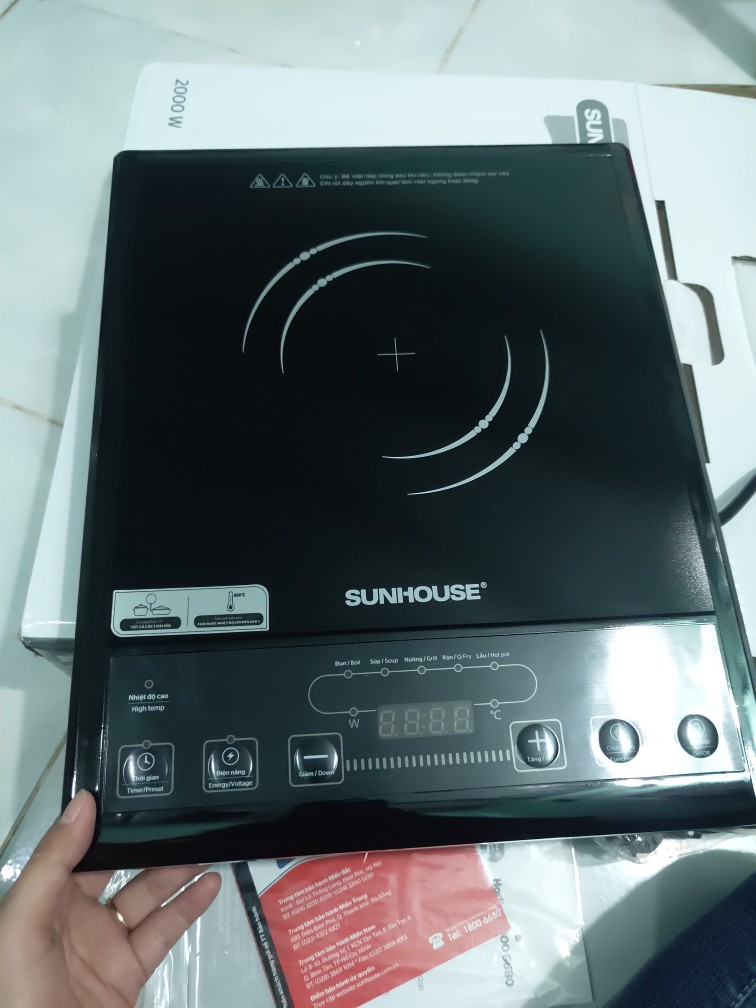 Bếp Hồng Ngoại Cơ Sunhouse SHD6004 - 5 Chế Độ Nấu, Tiết Kiệm Điện, Mặt Kính Cường Lực Siêu Bền, Chịu Nhiệt 800°C
