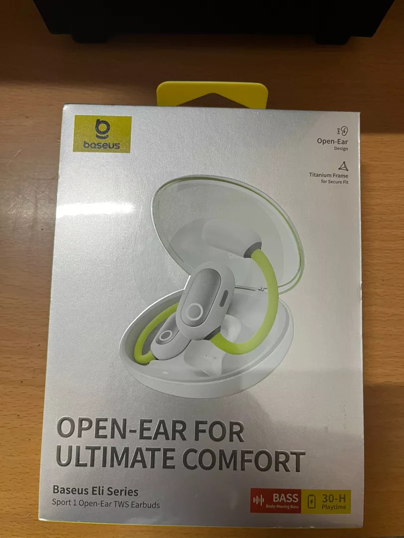 Tai nghe Bluetooth Baseus Eli Sport 1 - Mở tai nhẹ, âm bass mạnh mẽ, Bluetooth 5.3, chống nước IPX4, thời gian sử dụng 30h, lý tưởng cho thể thao.