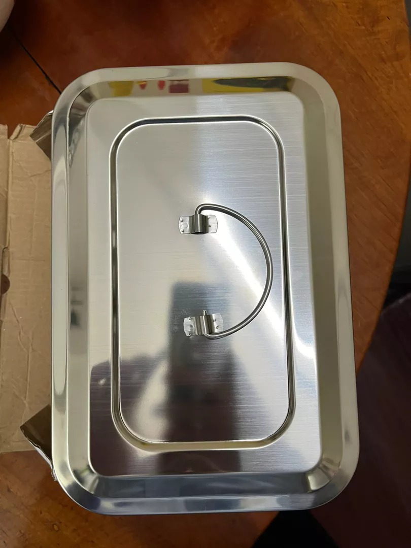 Hộp Đựng Dụng Cụ Y Tế Inox Có Nắp Đậy - Kích Thước 24cm x 16cm x 5cm, Bền Đẹp, Tiện Lợi Cho Spa, Nha Khoa, Thẩm Mỹ Viện