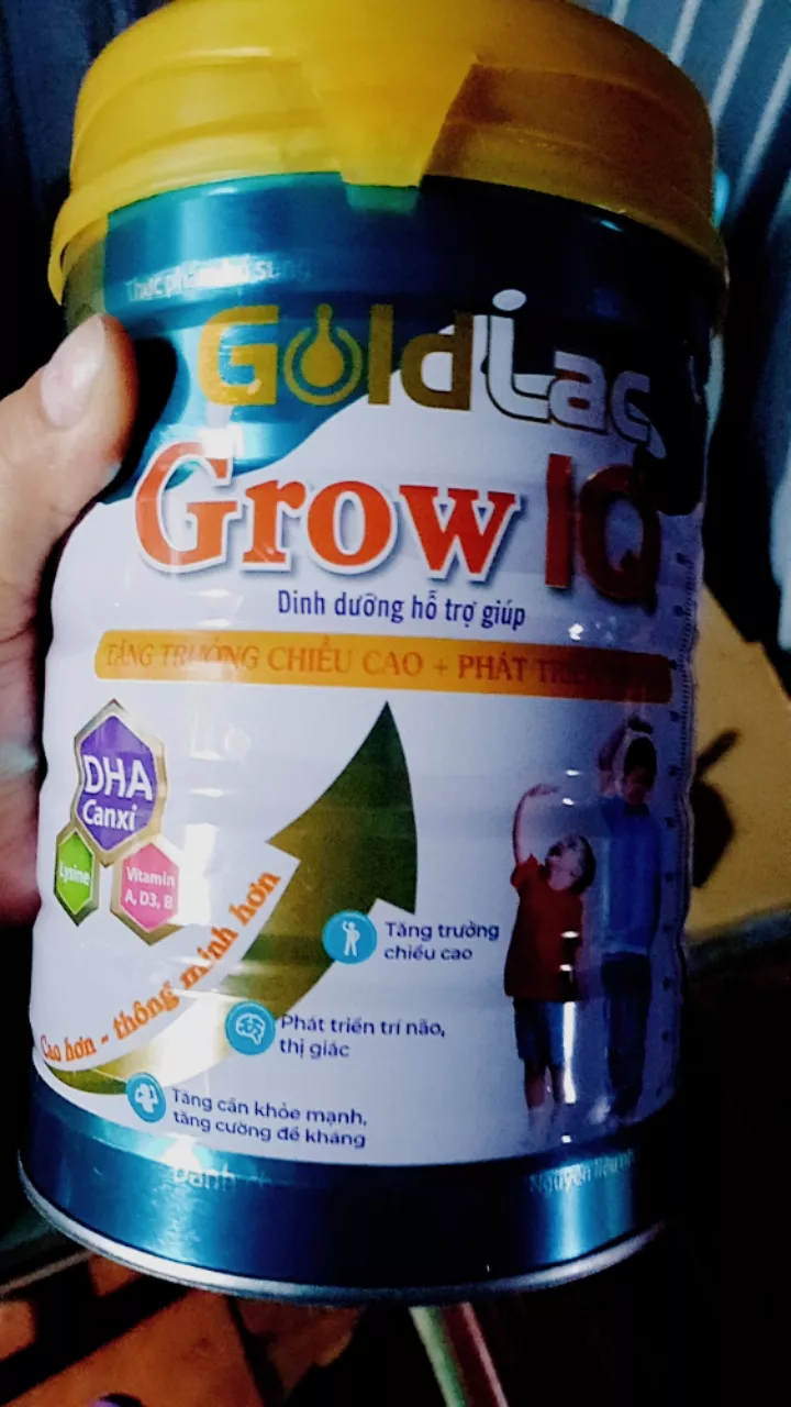 Sữa Goldlac Grow IQ 900g - Bổ sung Canxi, Vitamin D và DHA cho trẻ 1-18 tuổi phát triển chiều cao và trí não toàn diện
