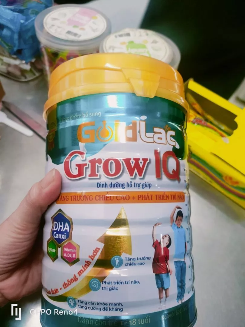 Sữa Goldlac Grow IQ 900g - Bổ sung Canxi, Vitamin D và DHA cho trẻ 1-18 tuổi phát triển chiều cao và trí não toàn diện