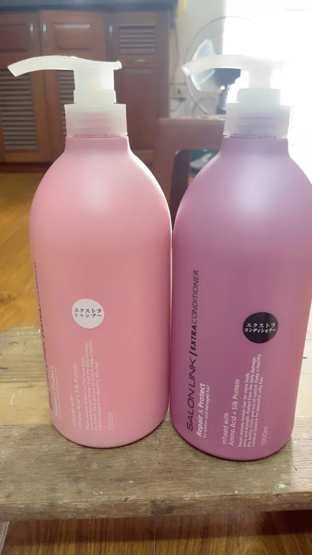 Bộ Dầu Gội Xả Phục Hồi Tóc Hư Tổn Kumano Salon Link Extra 1000ml - Dưỡng Tóc Óng Mượt Từ Chiết Xuất Tự Nhiên