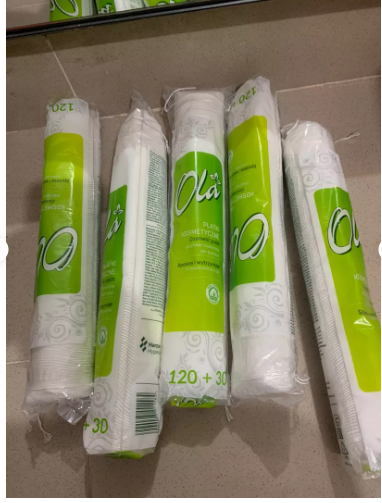 Bông Tẩy Trang Ola Cotton Pads 150 Miếng - 100% Cotton Tự Nhiên, Mềm Mịn, Dành Cho Da Nhạy Cảm, Xuất Xứ Ba Lan