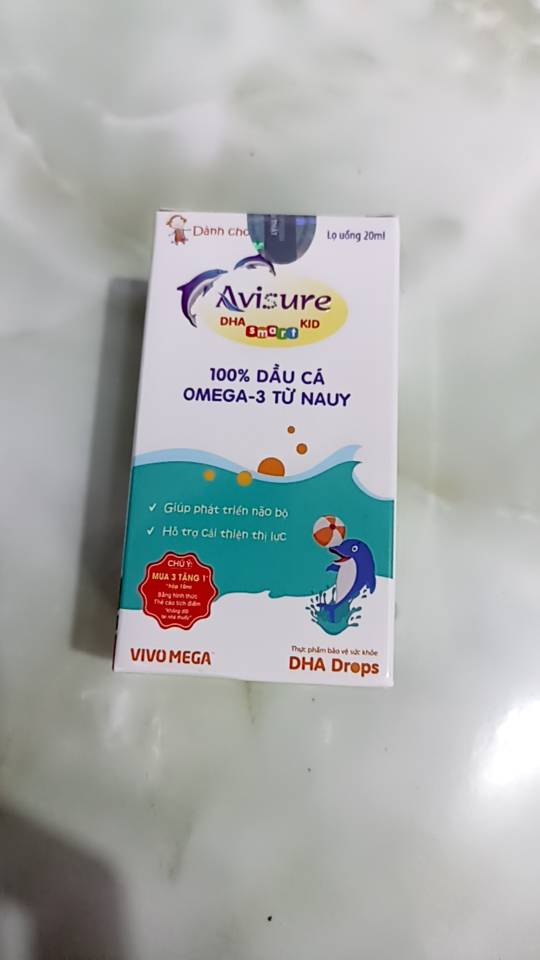 Avisure DHA Smart Kid 20ml - Bổ sung DHA tinh khiết cho trẻ sơ sinh, hỗ trợ phát triển não bộ, hệ thần kinh và thị lực, chất lượng từ Nauy.